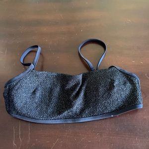 Aerie black gold shimmer swimsuit padded top size XS